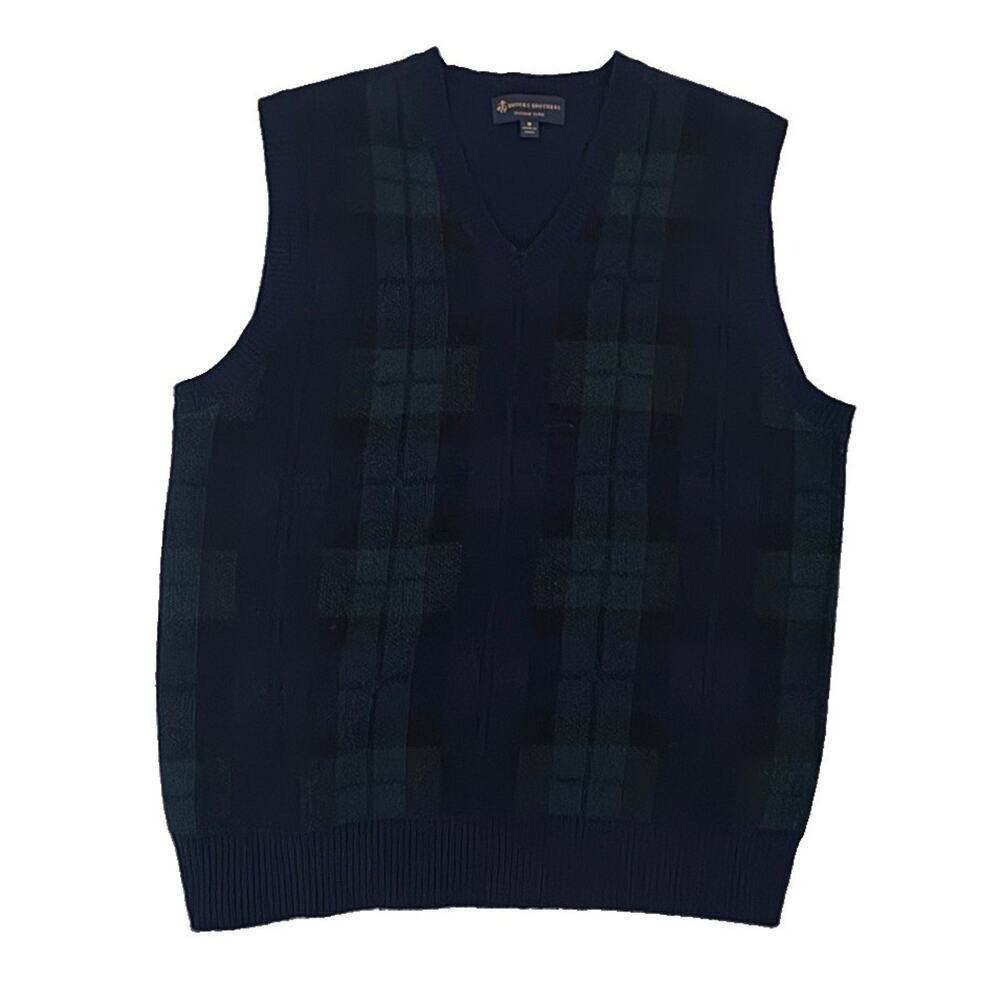 Brooks Brothers Italian Yarn Men's Plaid Vest | Medium